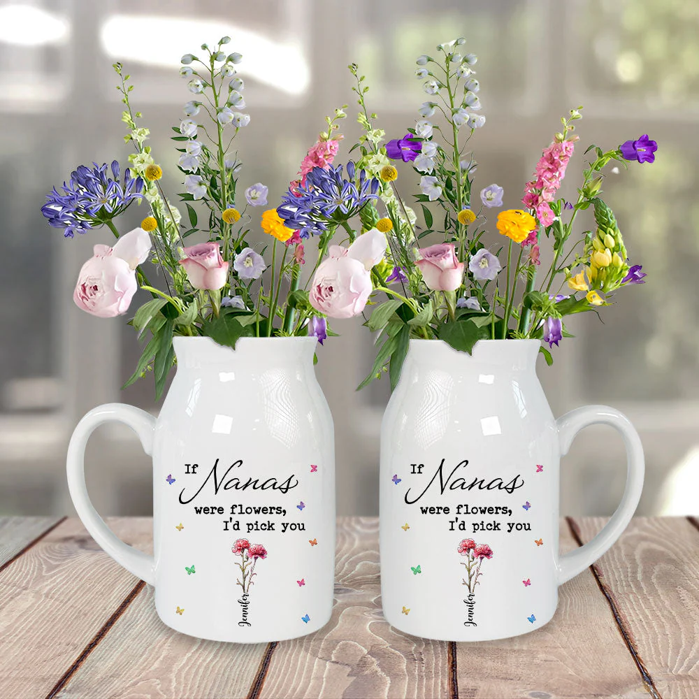 Love Of Grandma - Personalized Custom Home Decor Flower Vase - Image 2