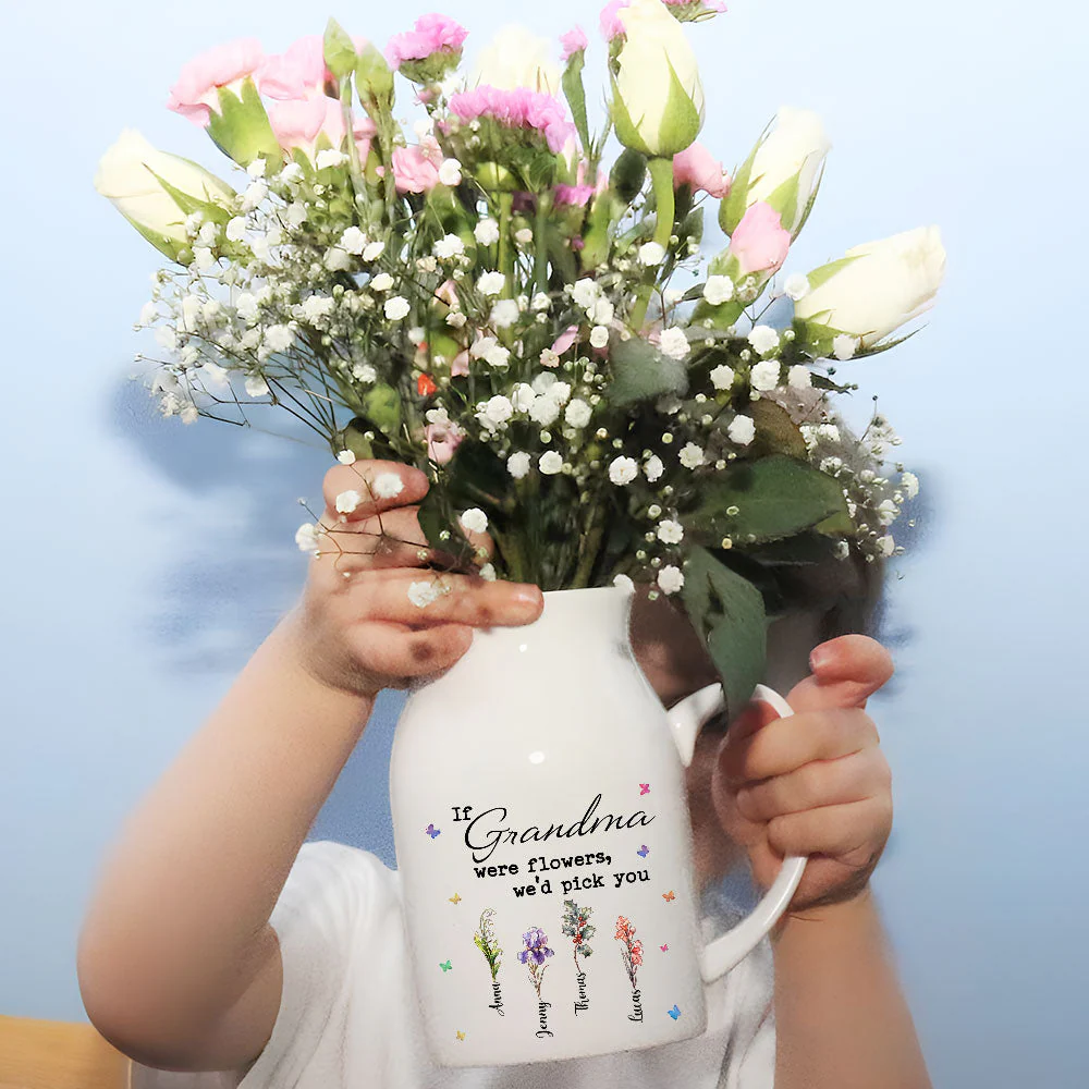 Love Of Grandma - Personalized Custom Home Decor Flower Vase - Image 4