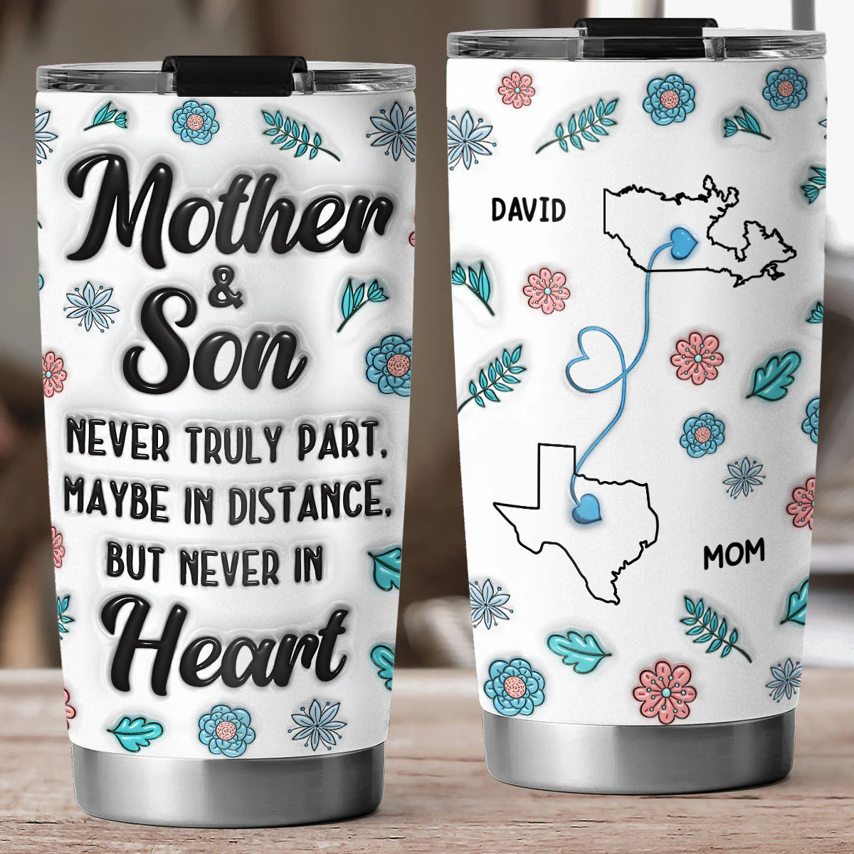 Love Remains Despite The Miles - Personalized Custom 3D Inflated Effect Tumbler - Image 3