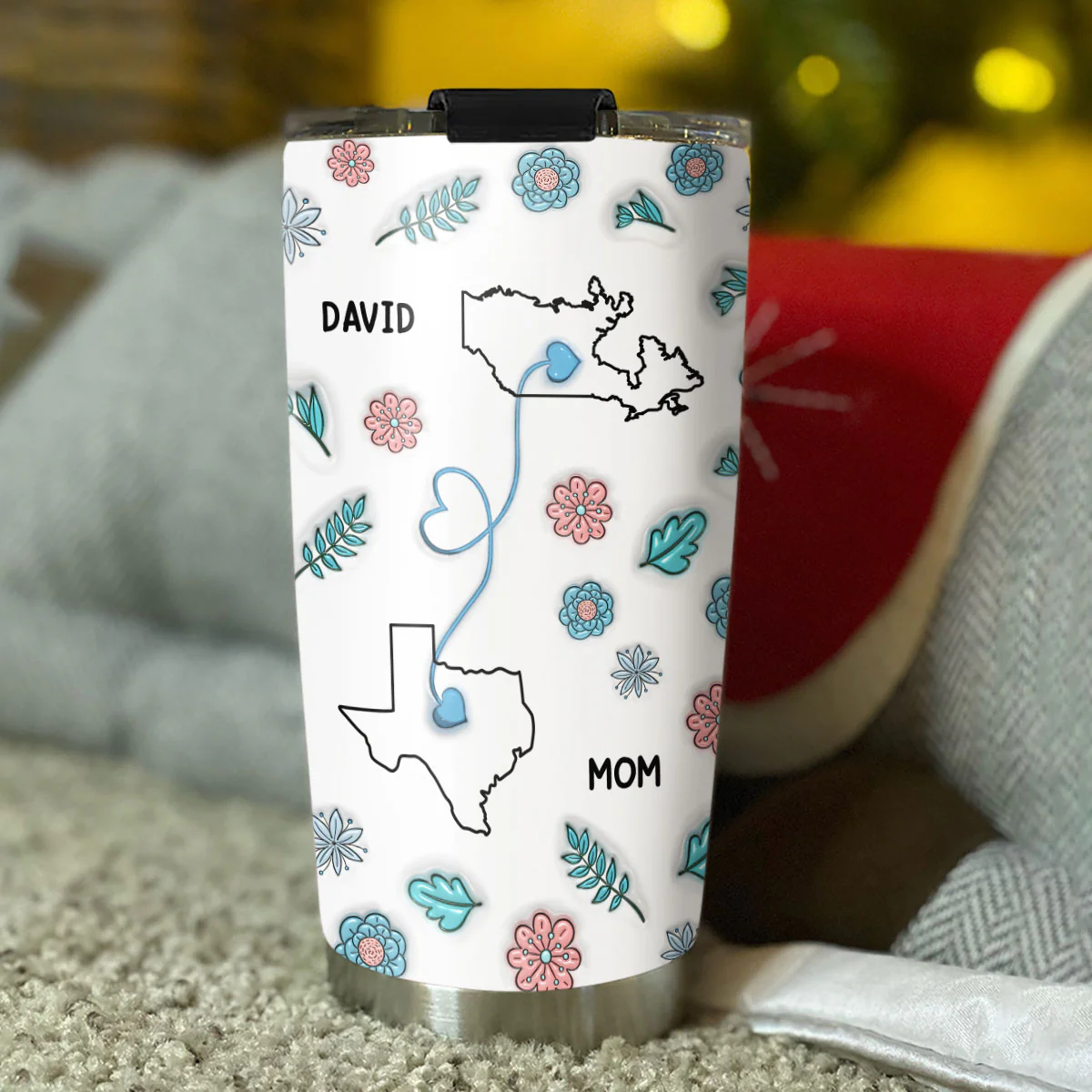 Love Remains Despite The Miles - Personalized Custom 3D Inflated Effect Tumbler - Image 4