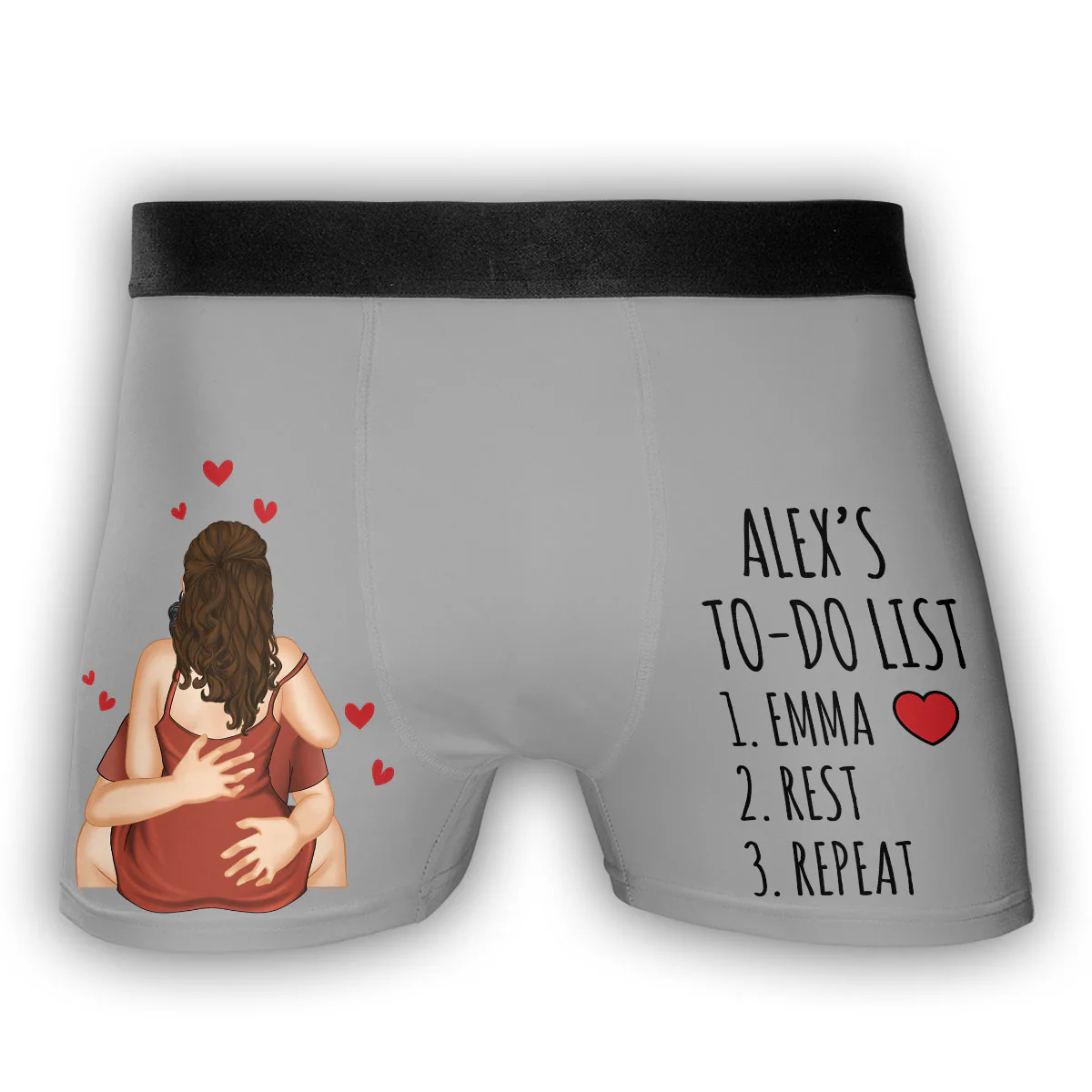 Love Rest Repeat Every Day - Personalized Photo Men's Boxer Briefs