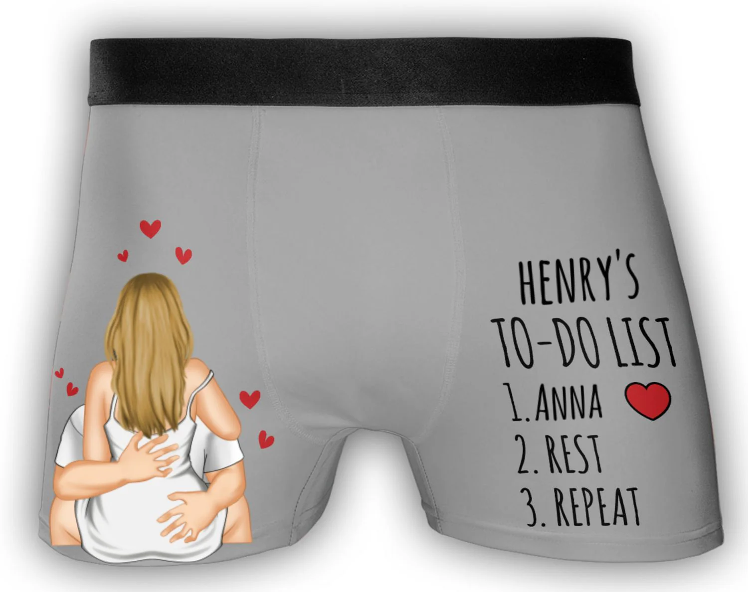 Love Rest Repeat Every Day - Personalized Photo Men's Boxer Briefs - Image 4
