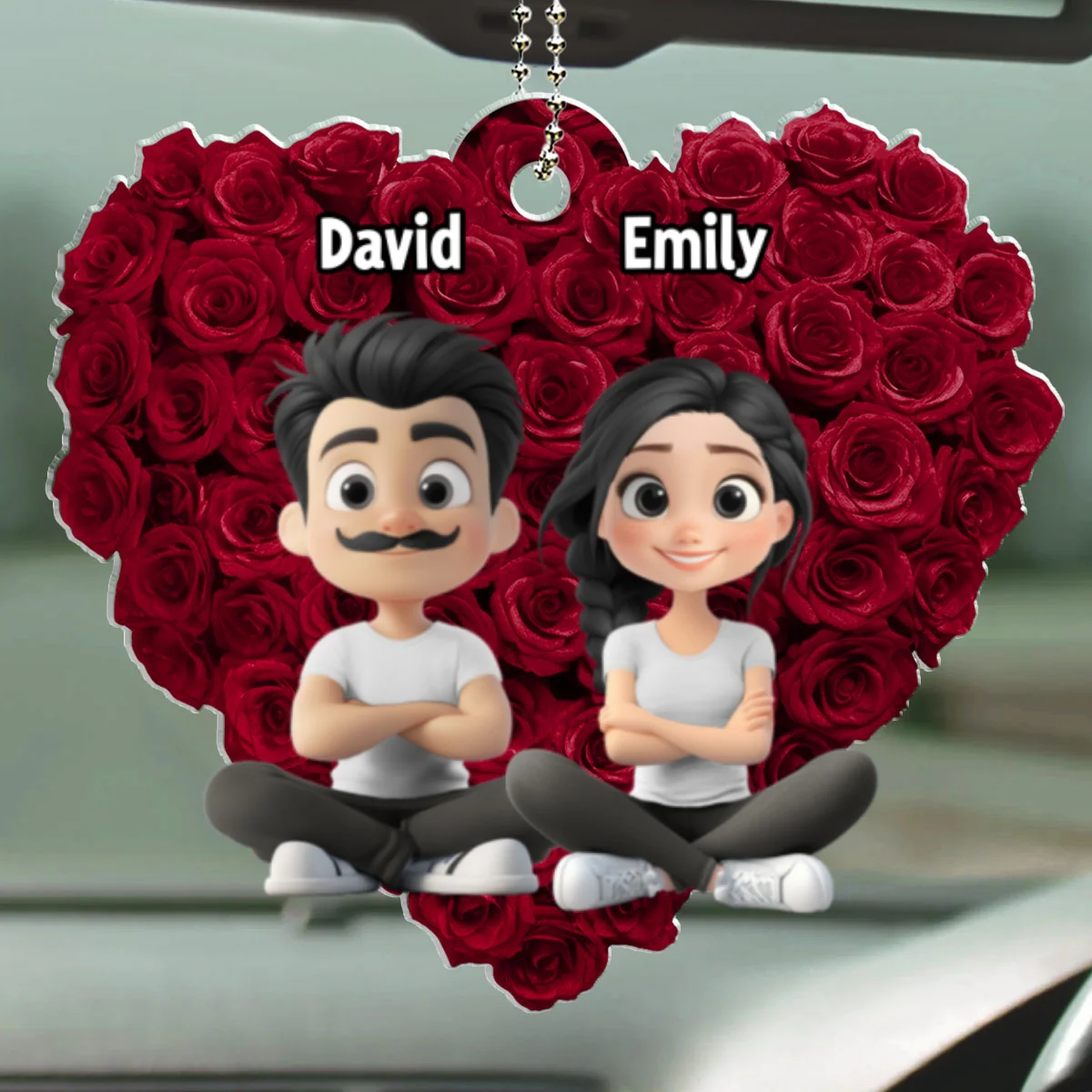 Love Rose - Personalized Custom Car Ornament - Image 5