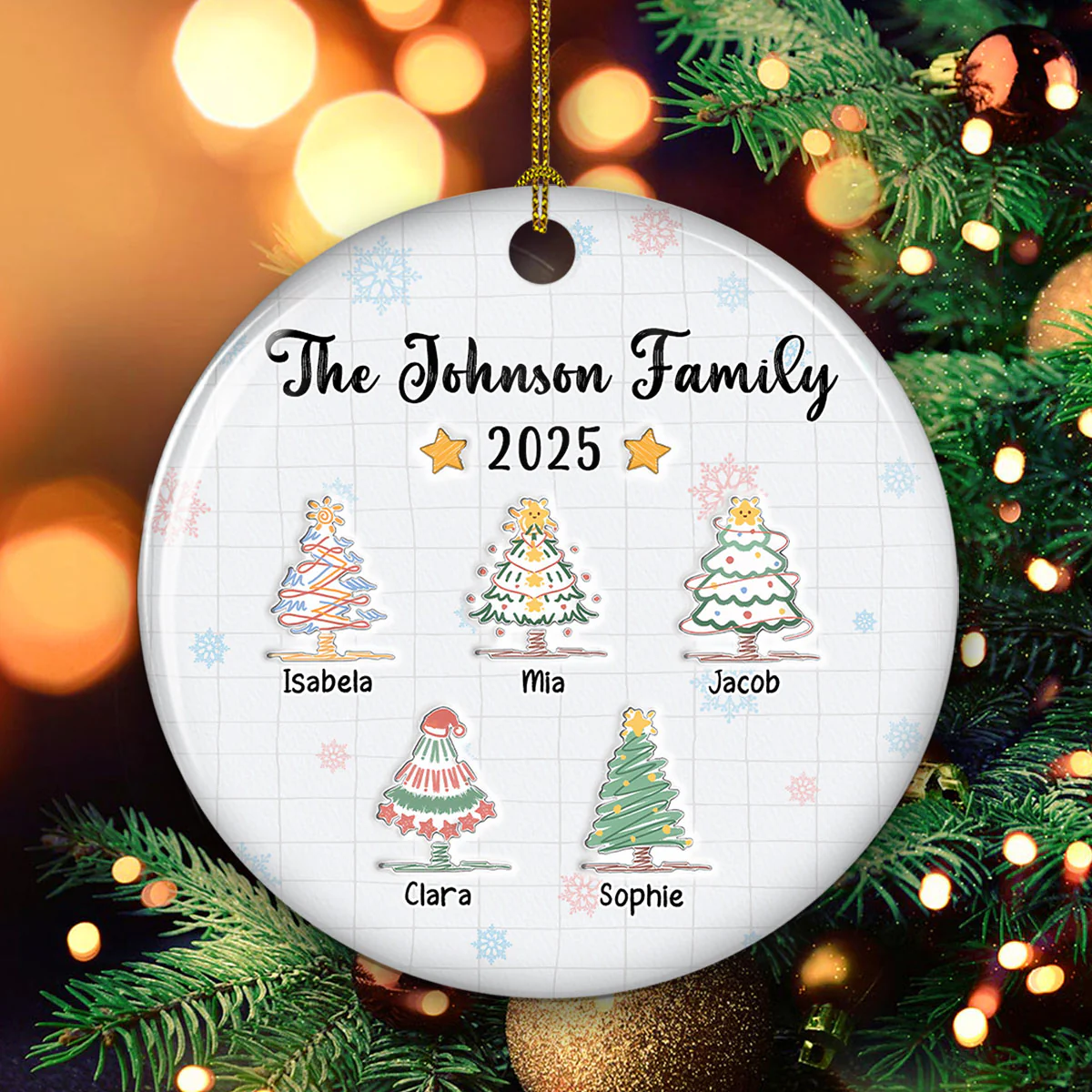 Love The Way Draw Family Love - Personalized Custom 3D Inflated Effect Ceramic Ornament - Image 4