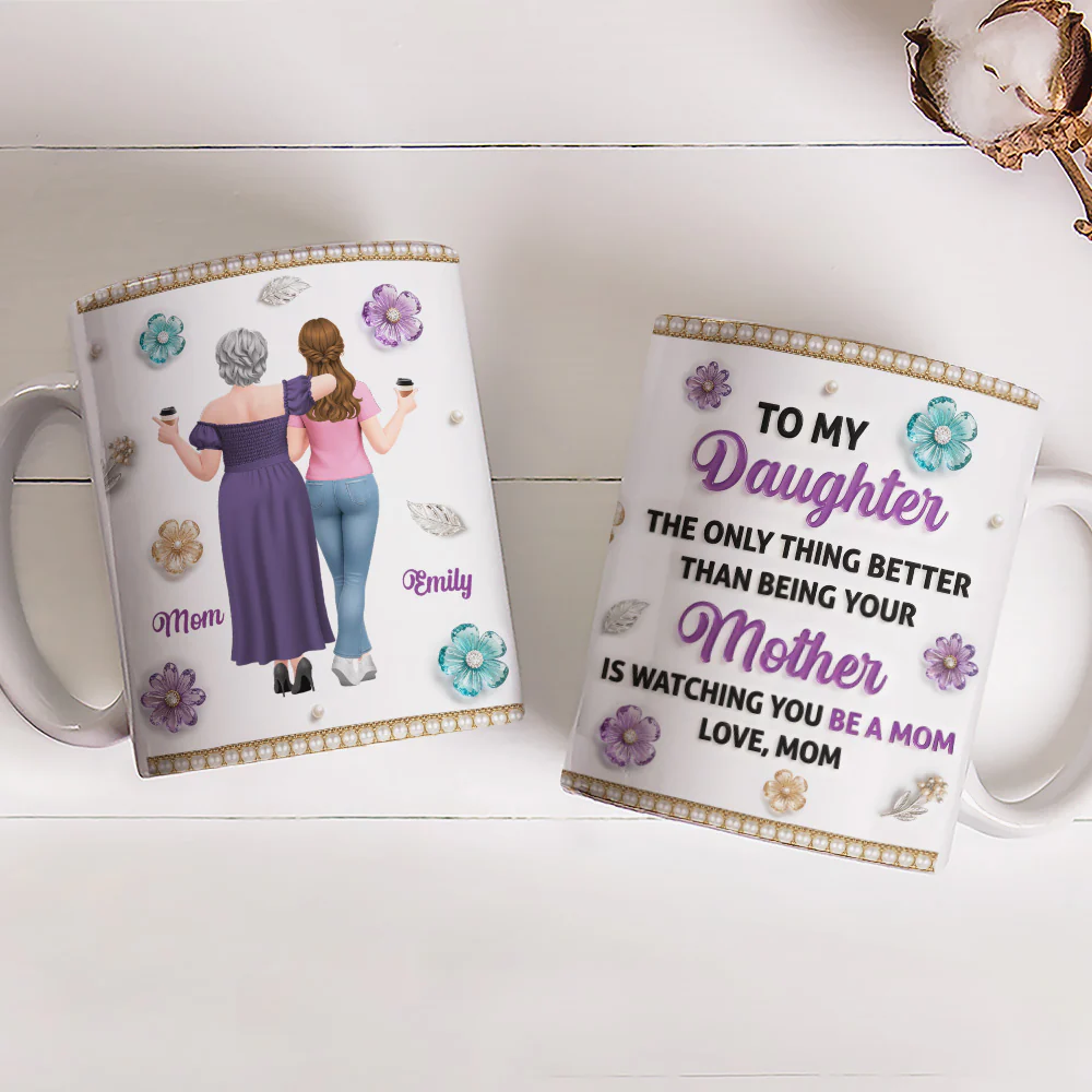 Love The Way You Being A Mom - Personalized Custom 3D Effect Mug - Image 2