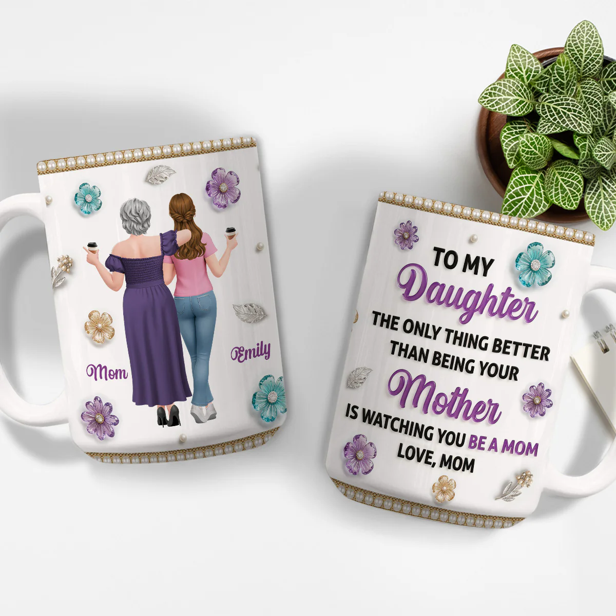 Love The Way You Being A Mom - Personalized Custom 3D Effect Mug - Image 5