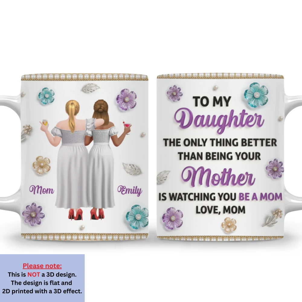 Love The Way You Being A Mom - Personalized Custom 3D Effect Mug - Image 7