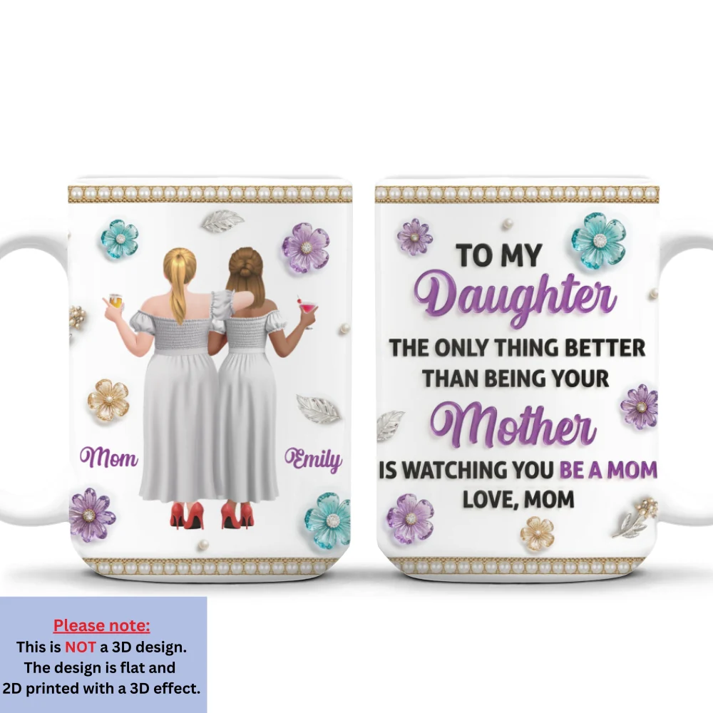 Love The Way You Being A Mom - Personalized Custom 3D Effect Mug - Image 8