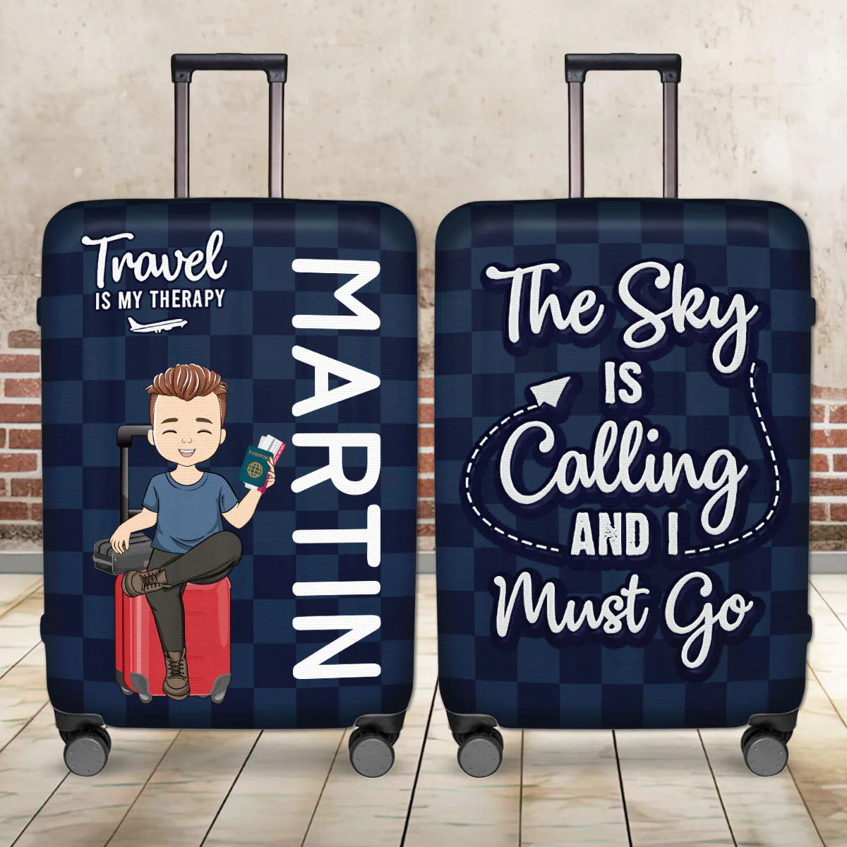 Love Traveling - Personalized Custom Luggage Cover - Image 2