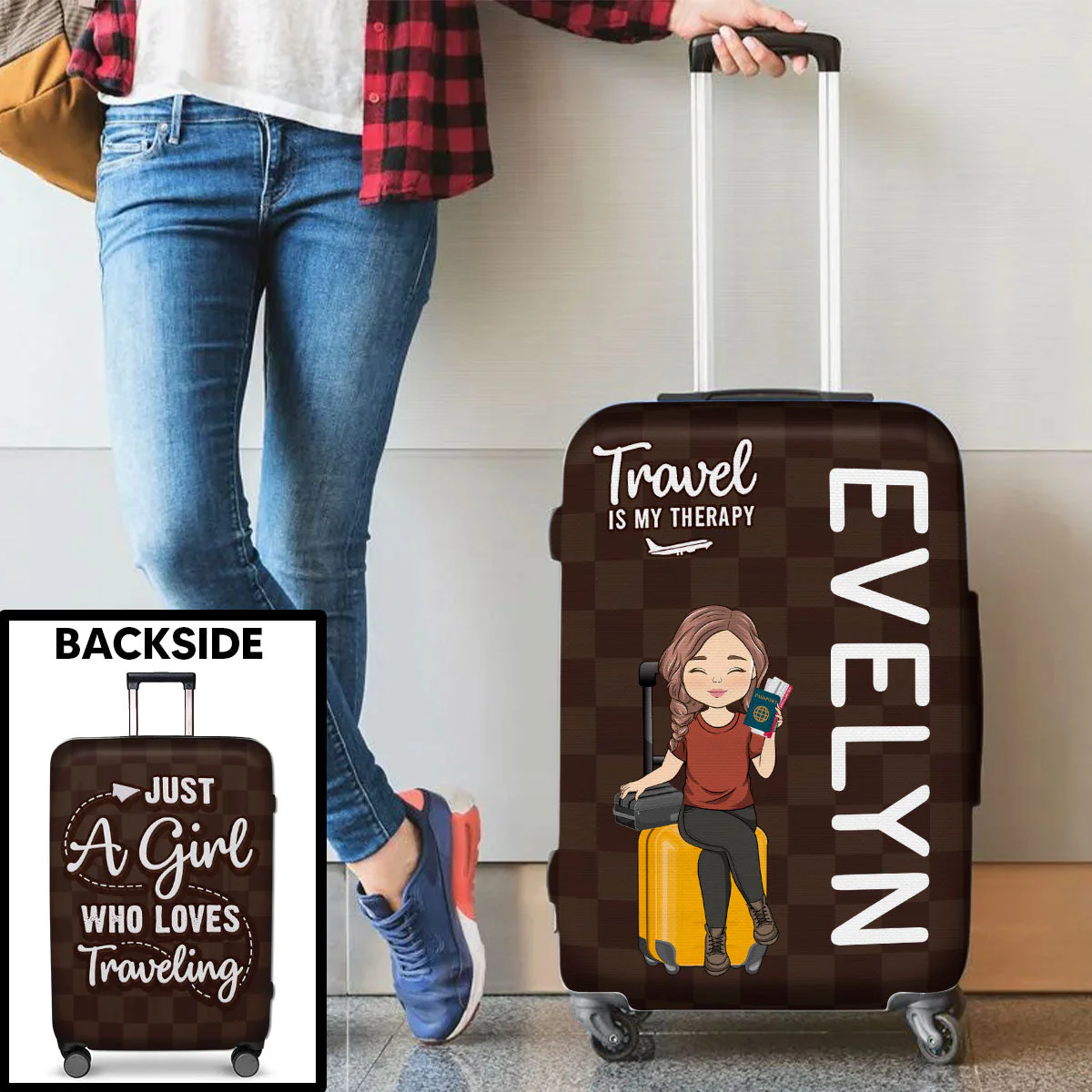Love Traveling - Personalized Custom Luggage Cover - Image 6