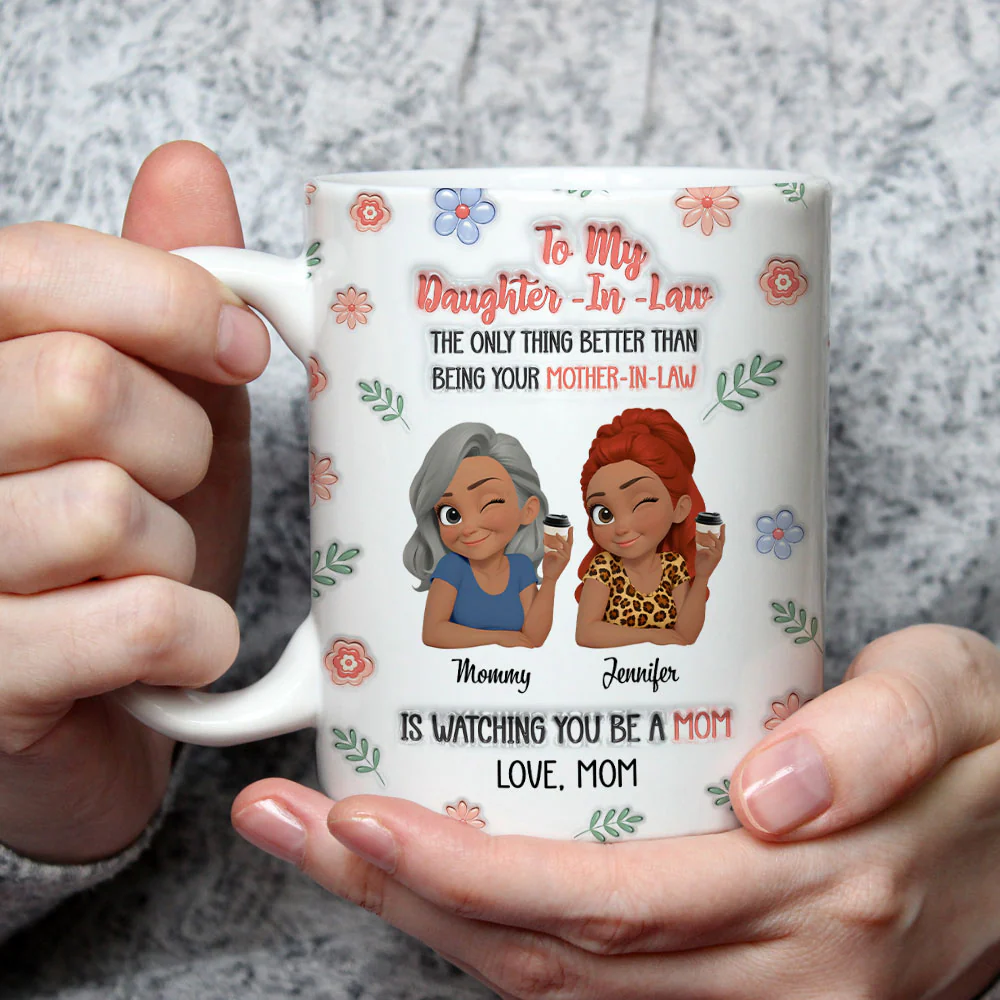 Love Watching You Be A Mom - Personalized Custom 3D Inflated Effect Mug - Image 2
