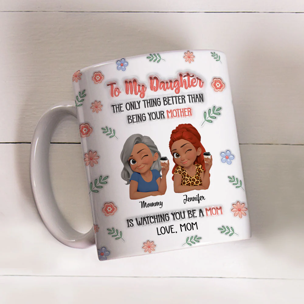 Love Watching You Be A Mom - Personalized Custom 3D Inflated Effect Mug - Image 3
