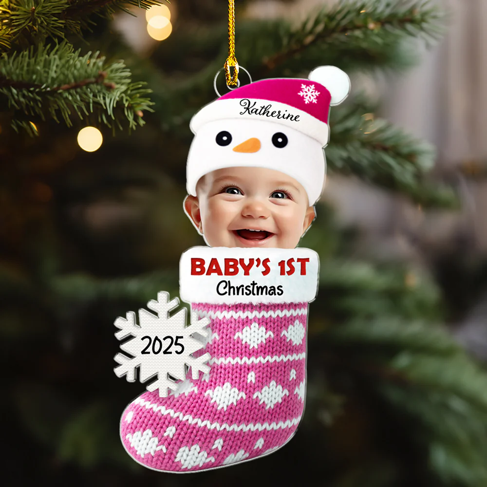 Love Wrapped In Christmas Magic - Personalized Custom Acrylic Ornament - Image 5