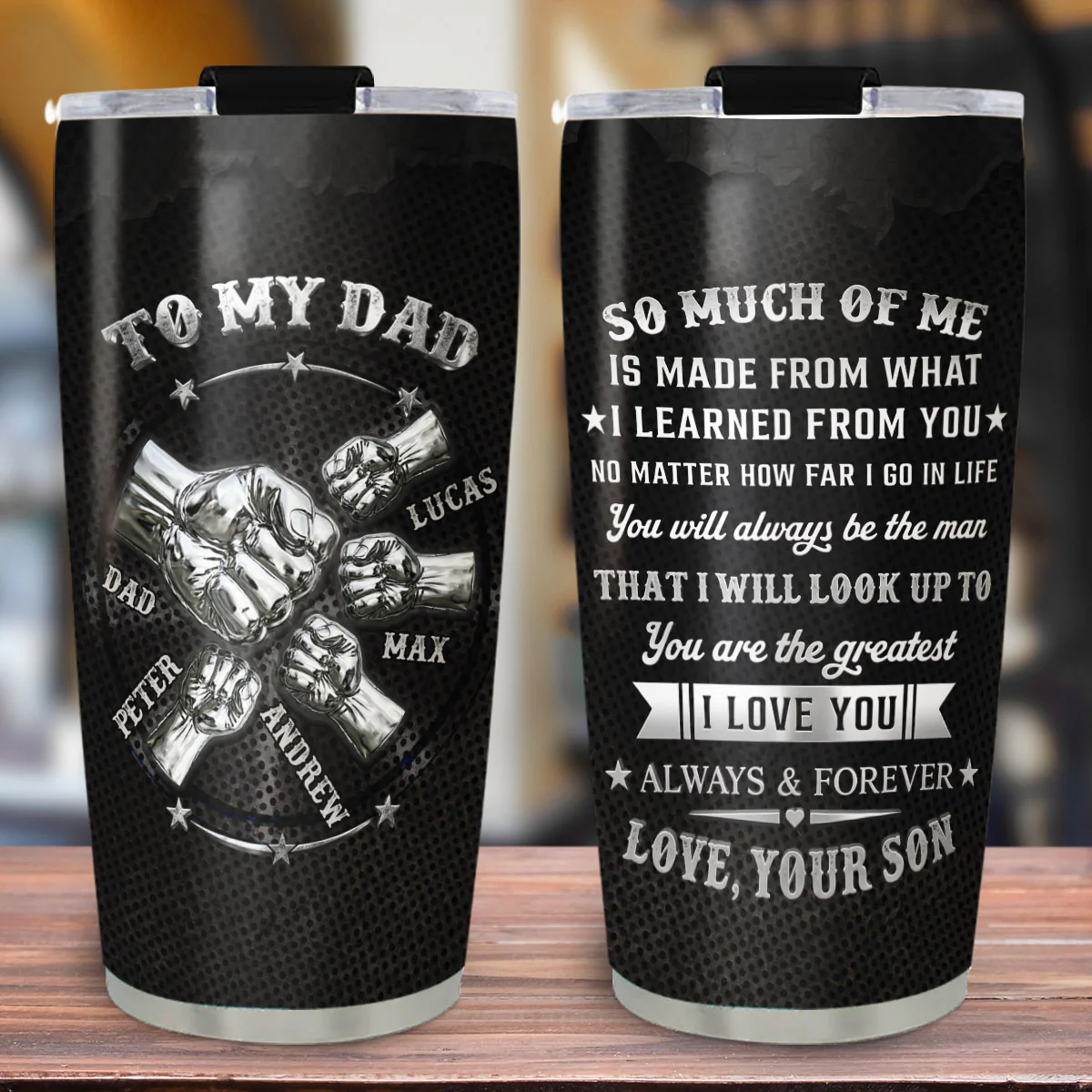 Love You Always And Forever Dad - Personalized Custom 3D Effect Tumbler - Image 3