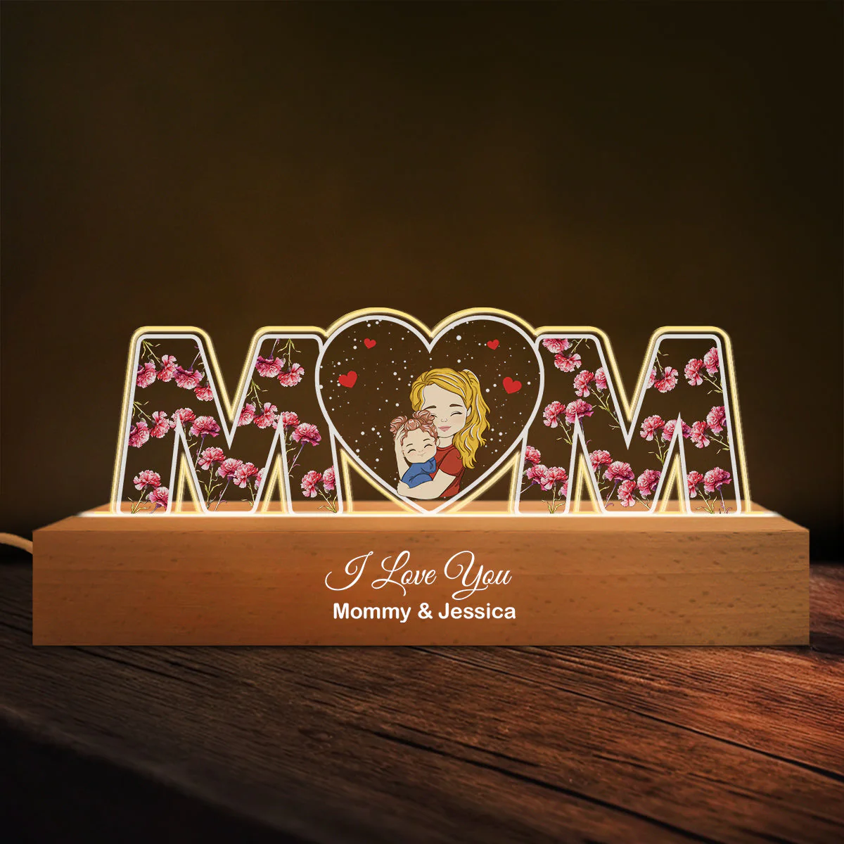 Love You Always - Personalized Custom Acrylic Letters 3D LED Night Light - Image 4