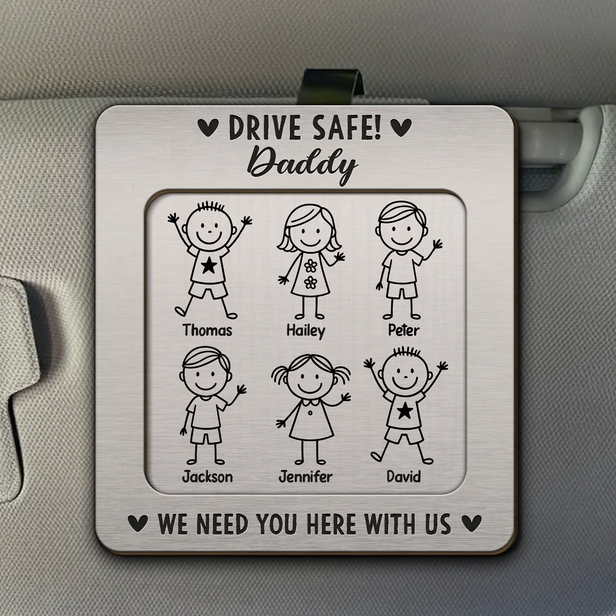 Love You Daddy Grandpa - Personalized Custom Car Visor Clip - Image 4