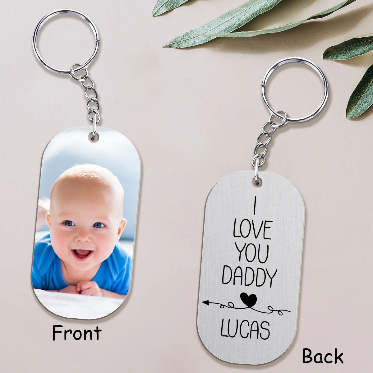 Love You Daddy - Personalized Custom 2 Sides Acrylic Keychain - Image 3