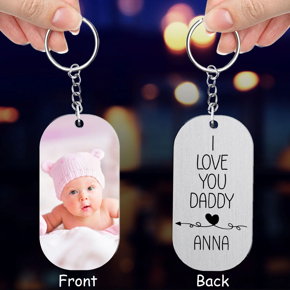 Love You Daddy - Personalized Custom 2 Sides Acrylic Keychain - Image 4