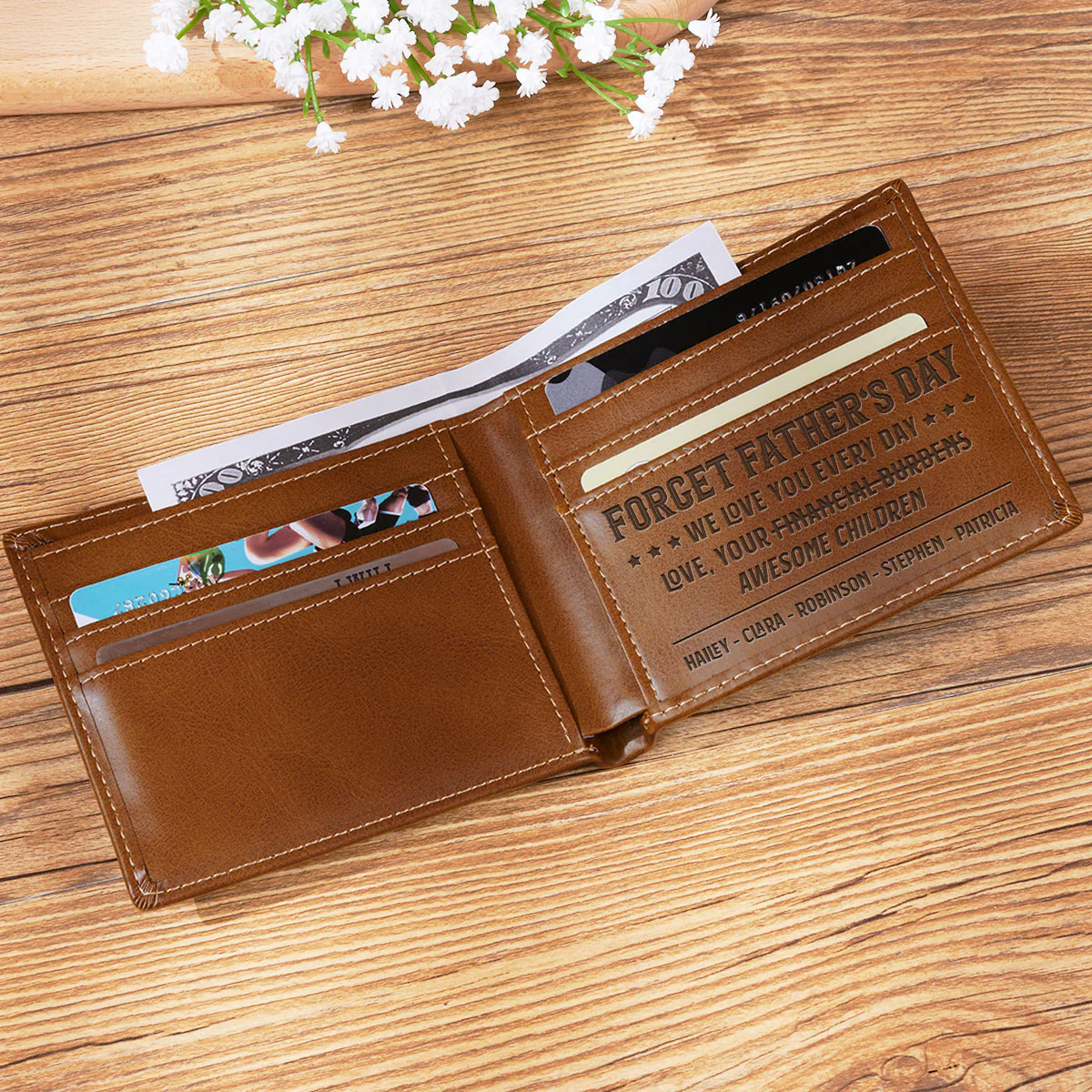 Love You Every Day - Personalized Custom Printed Men Leather Wallet - Image 5