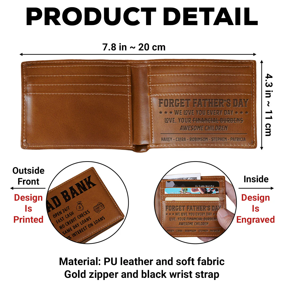 Love You Every Day - Personalized Custom Printed Men Leather Wallet - Image 6