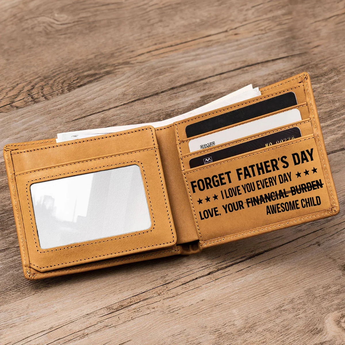 Love You Every Day - Personalized Custom Men Leather Wallet - Image 3