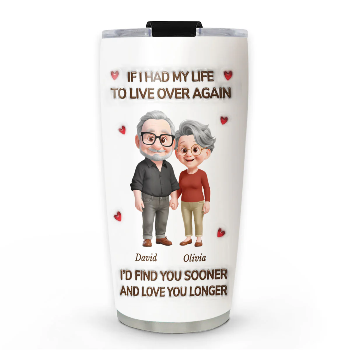 Love You For Life - Personalized Custom 3D Inflated Effect Tumbler