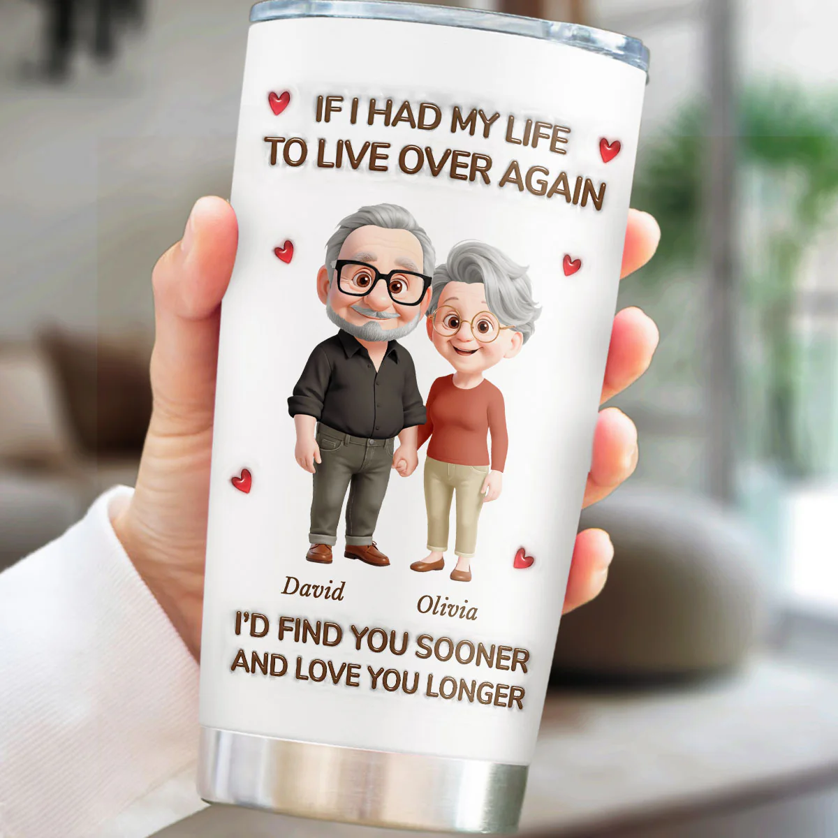 Love You For Life - Personalized Custom 3D Inflated Effect Tumbler - Image 2