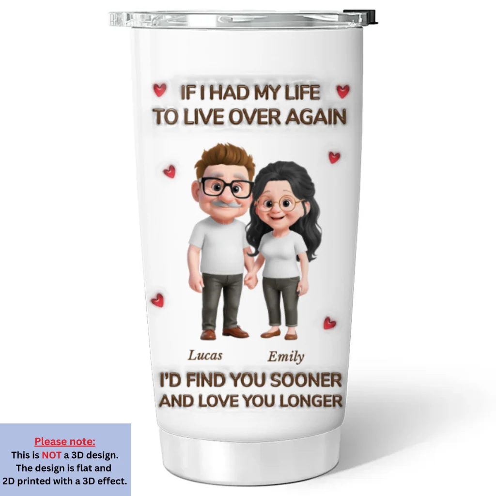 Love You For Life - Personalized Custom 3D Inflated Effect Tumbler - Image 6