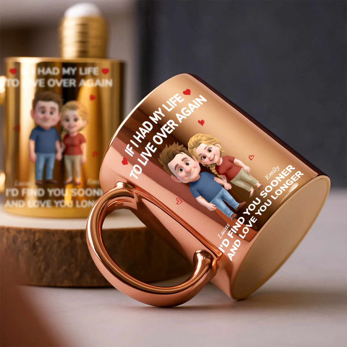 Love You For Life - Personalized Custom Metallic Mug - Image 2