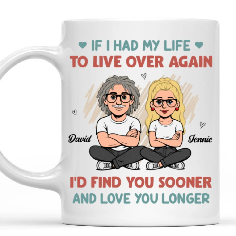 Love You For Life Retro - Personalized Custom Coffee Mug - Image 6