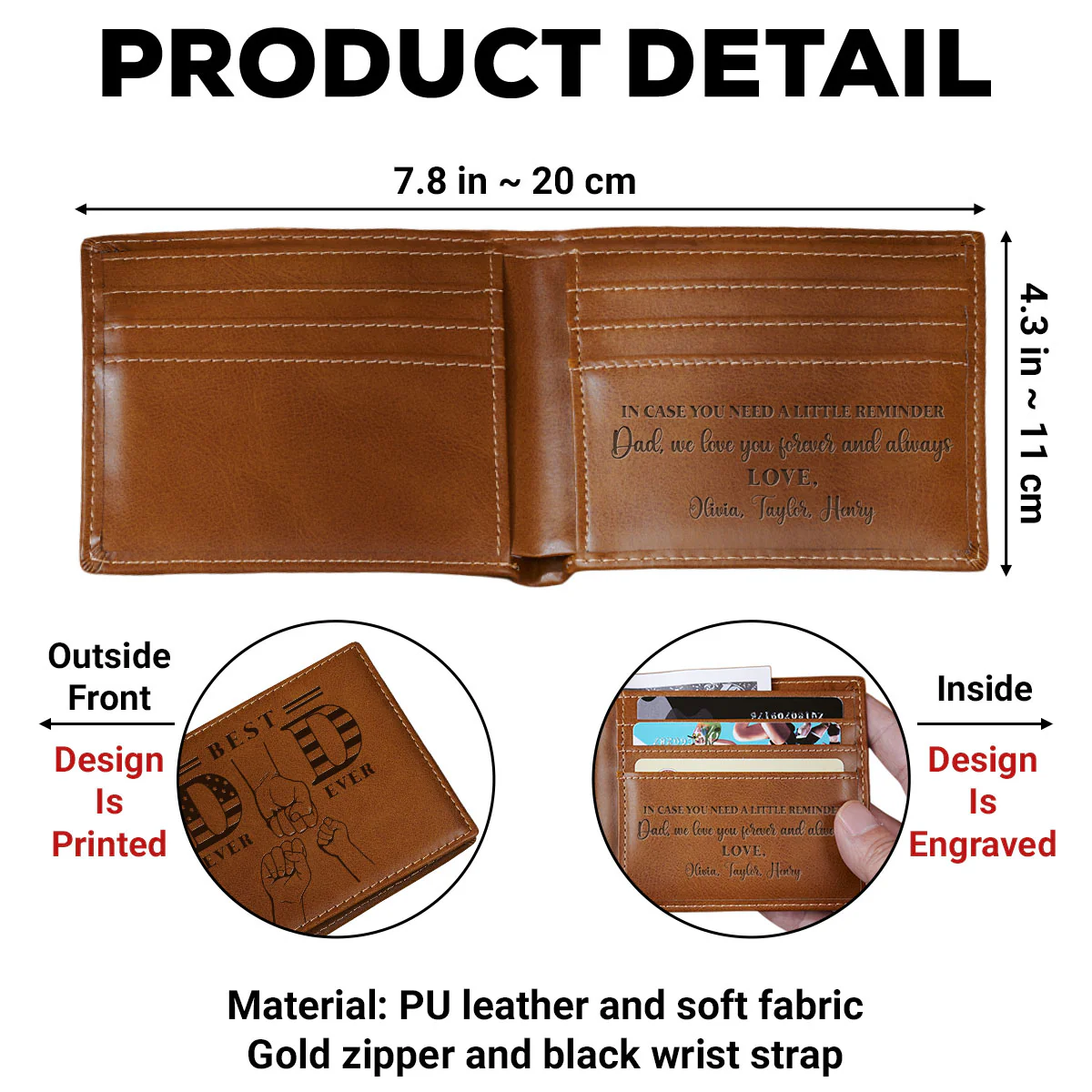 Love You Forever And Always - Personalized Custom Printed Men Leather Wallet - Image 6