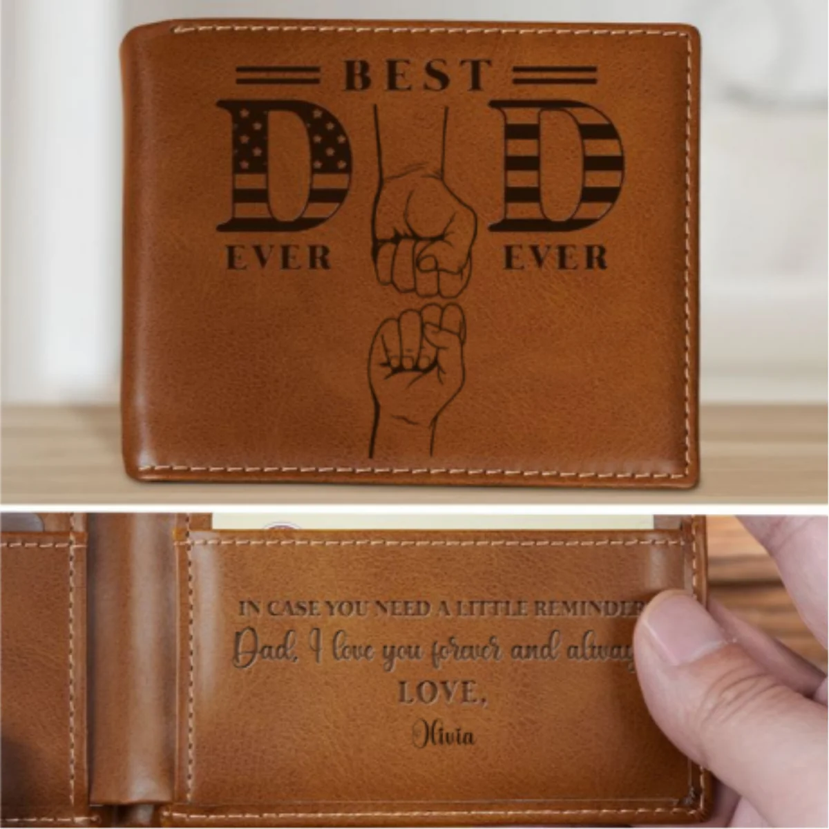 Love You Forever And Always - Personalized Custom Printed Men Leather Wallet - Image 7