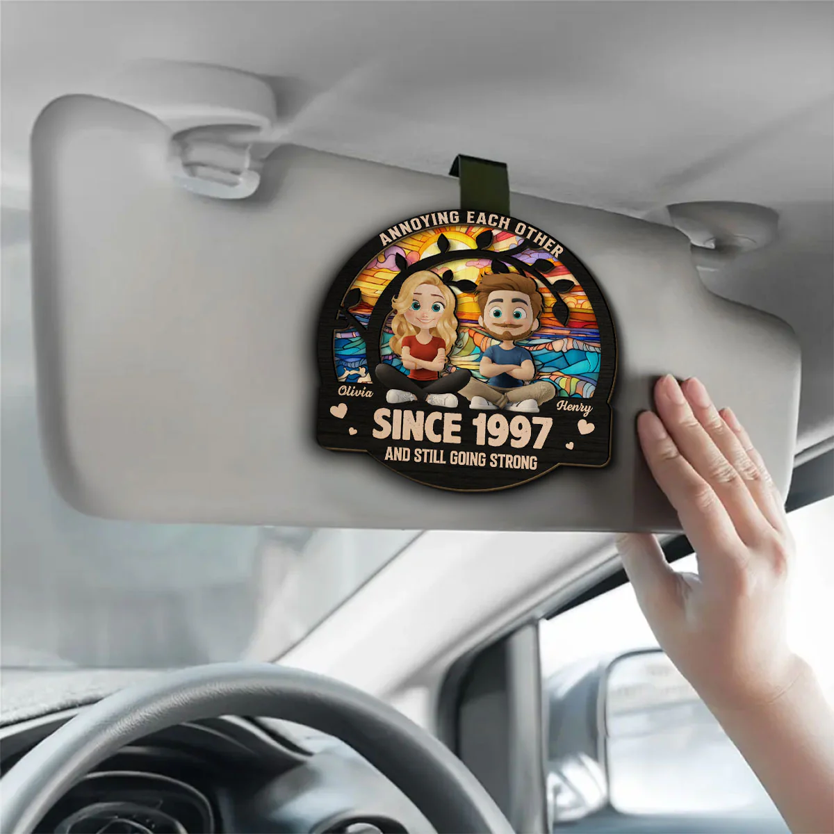 Love You Forever - Personalized Custom Car Visor Clip - Image 2