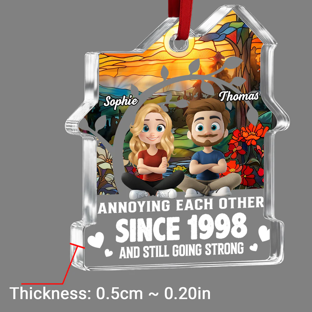 Love You Forever - Personalized Custom House Shaped Glass Ornament - Image 5