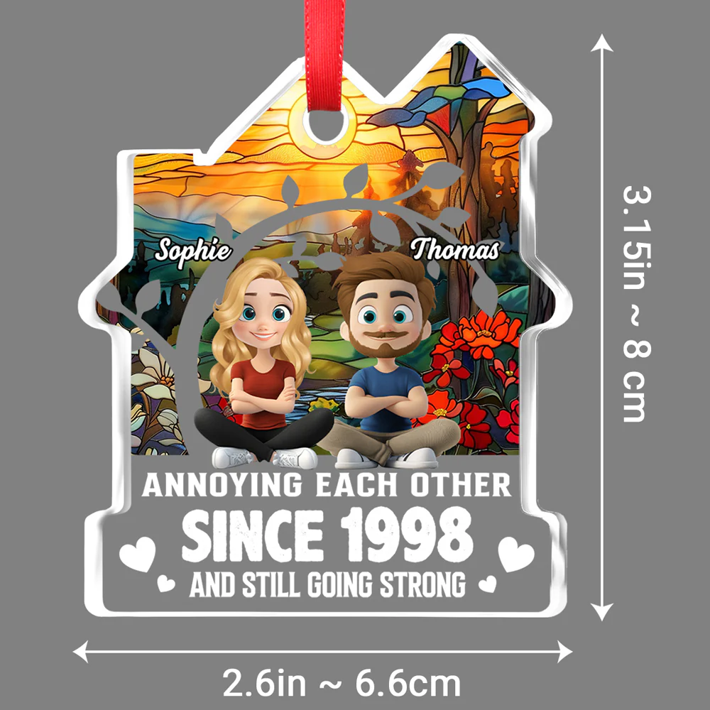 Love You Forever - Personalized Custom House Shaped Glass Ornament - Image 6