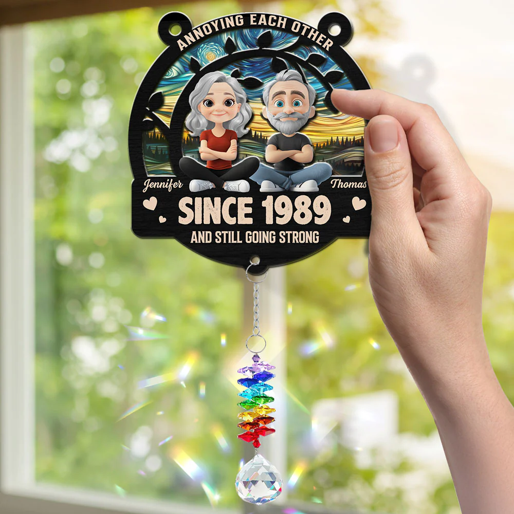 Love You Forever - Personalized Custom Suncatcher With Crystal Rainbow Charm - Image 5