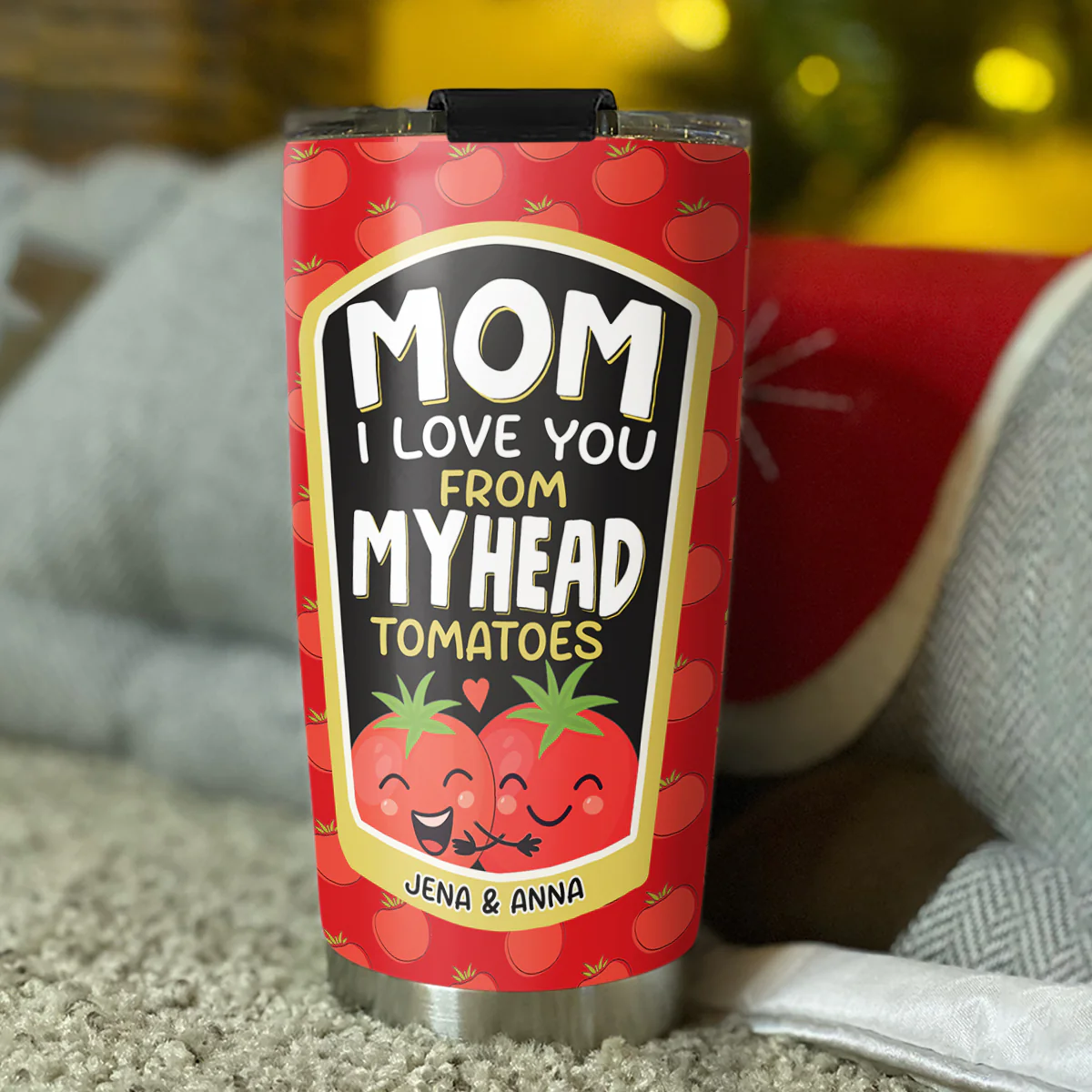 Love You From My Head Tomatoes - Personalized Custom Tumbler - Image 3