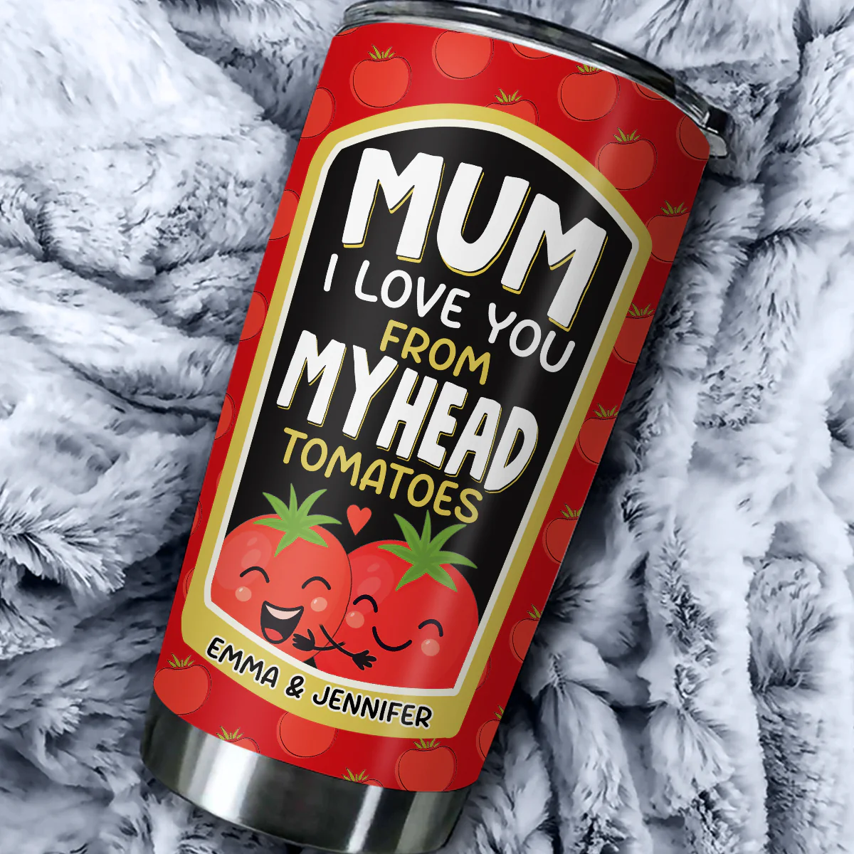 Love You From My Head Tomatoes - Personalized Custom Tumbler - Image 4