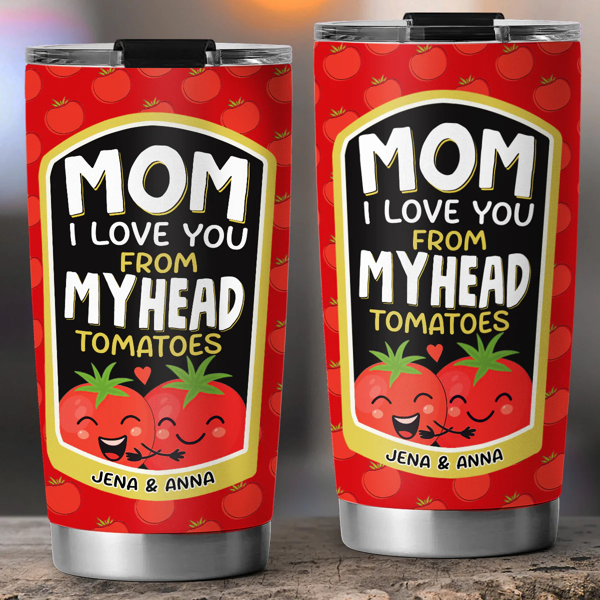 Love You From My Head Tomatoes - Personalized Custom Tumbler - Image 5