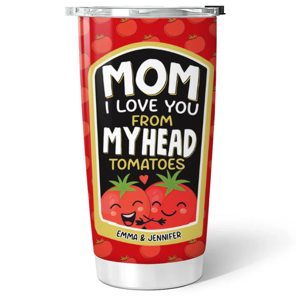 Love You From My Head Tomatoes - Personalized Custom Tumbler - Image 6