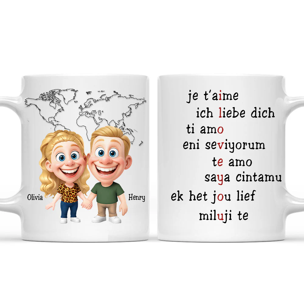 Love You In Every Language - Personalized Custom Coffee Mug
