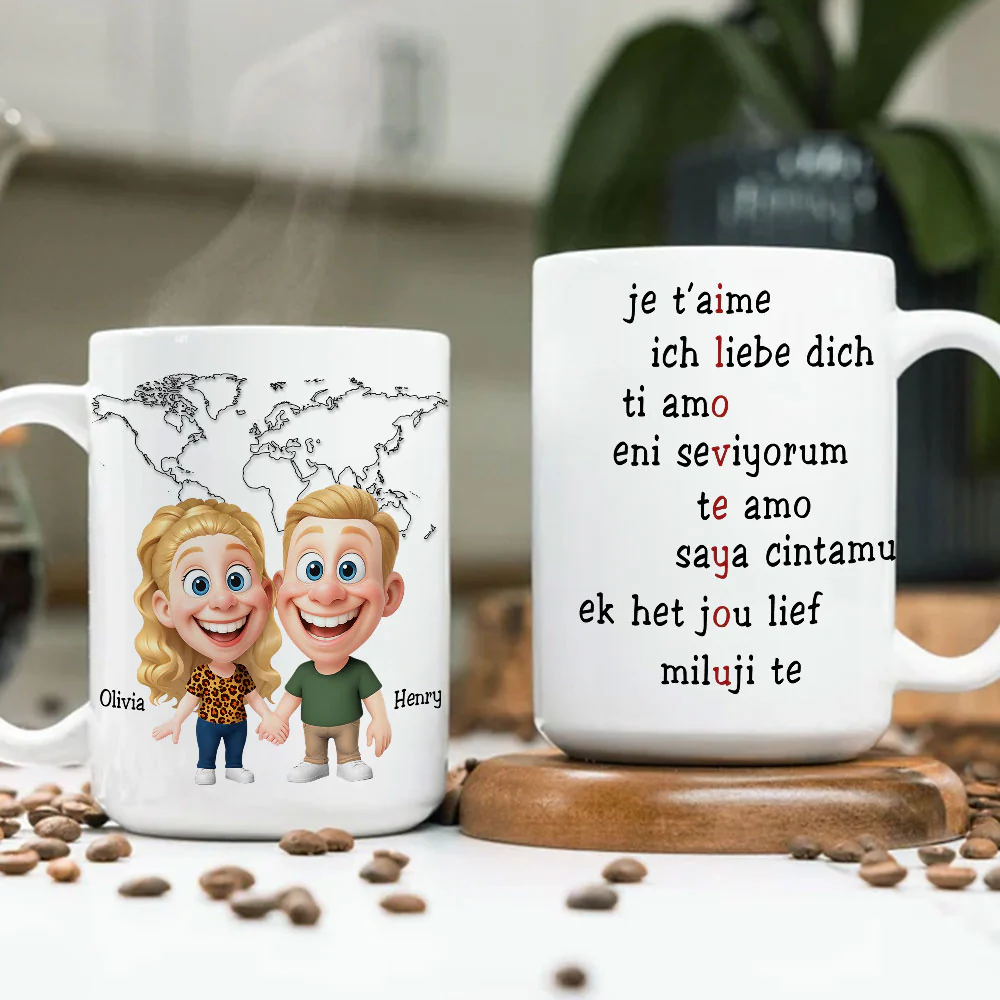 Love You In Every Language - Personalized Custom Coffee Mug - Image 5