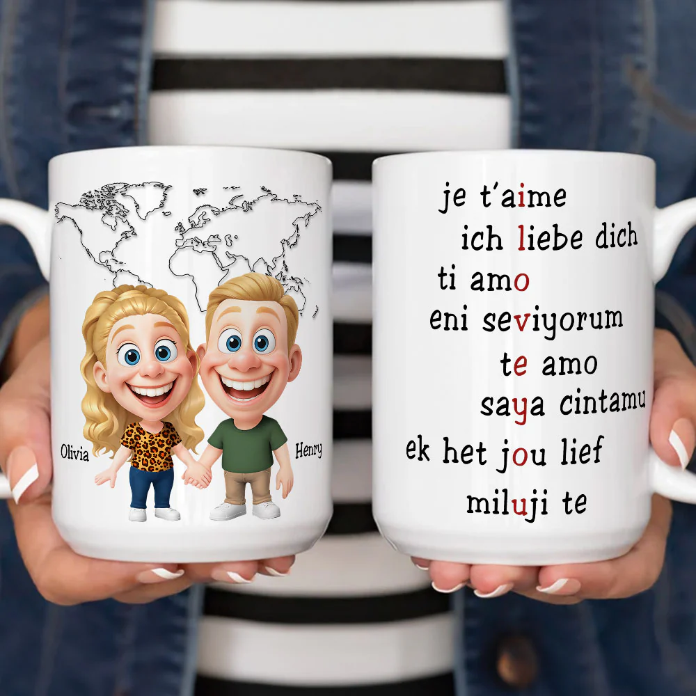 Love You In Every Language - Personalized Custom Coffee Mug - Image 6