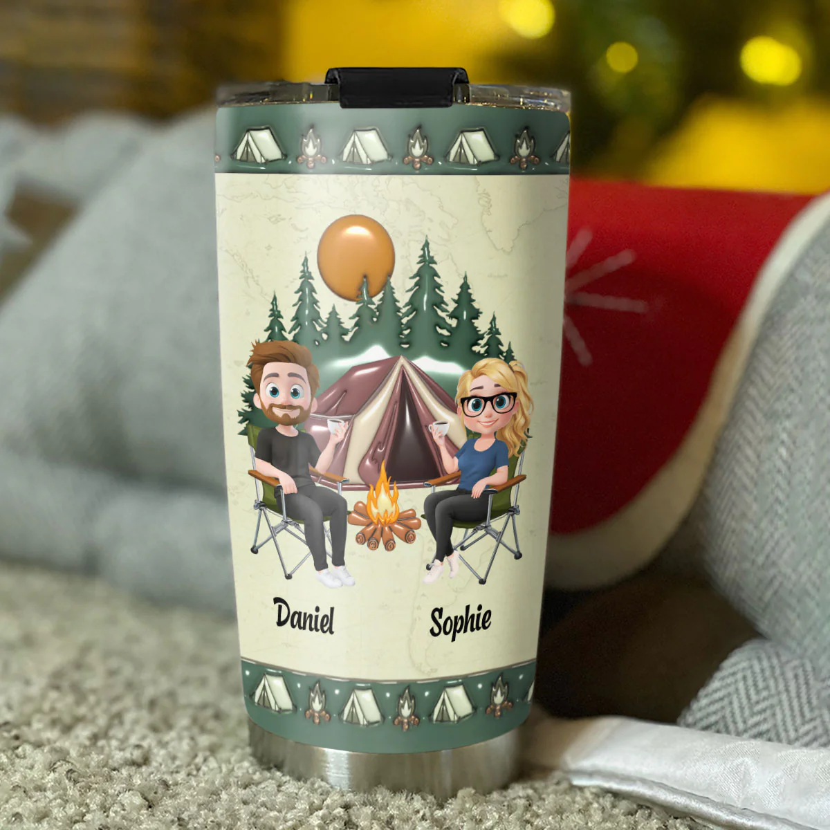 Love You Keeping You - Personalized Custom 3D Inflated Effect Tumbler - Image 4