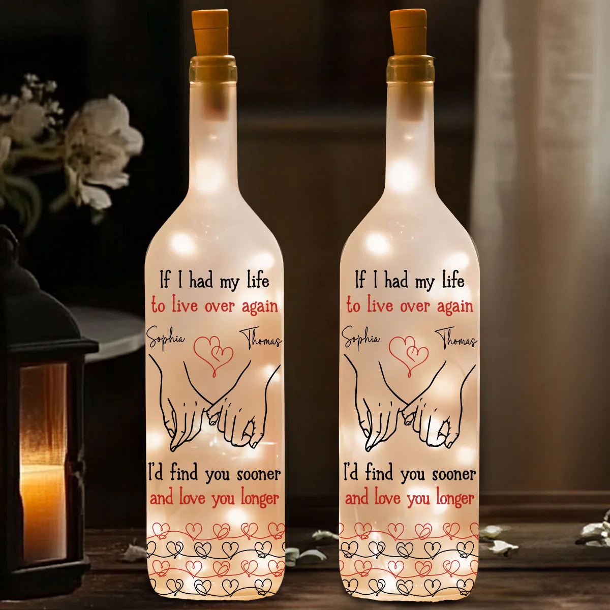 Love You Longer - Personalized Custom Bottle Lamp - Image 3