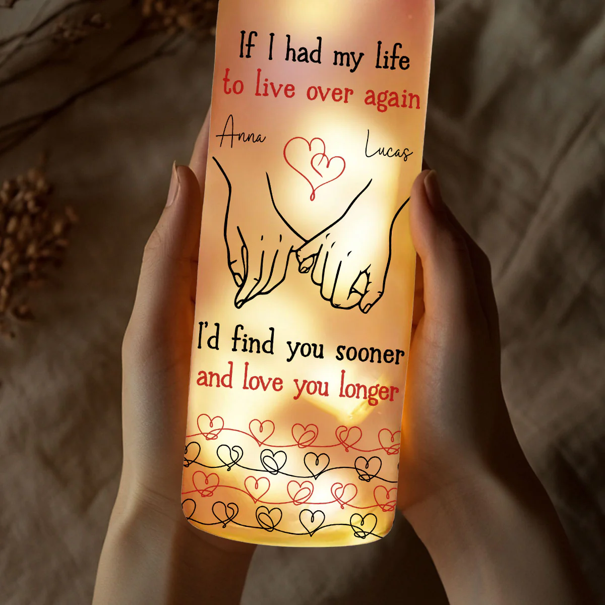 Love You Longer - Personalized Custom Bottle Lamp - Image 4