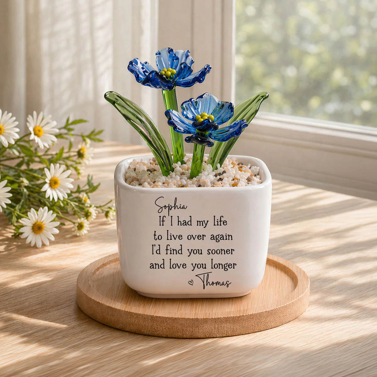 Love You Longer - Personalized Custom Glass Birth Month Flower