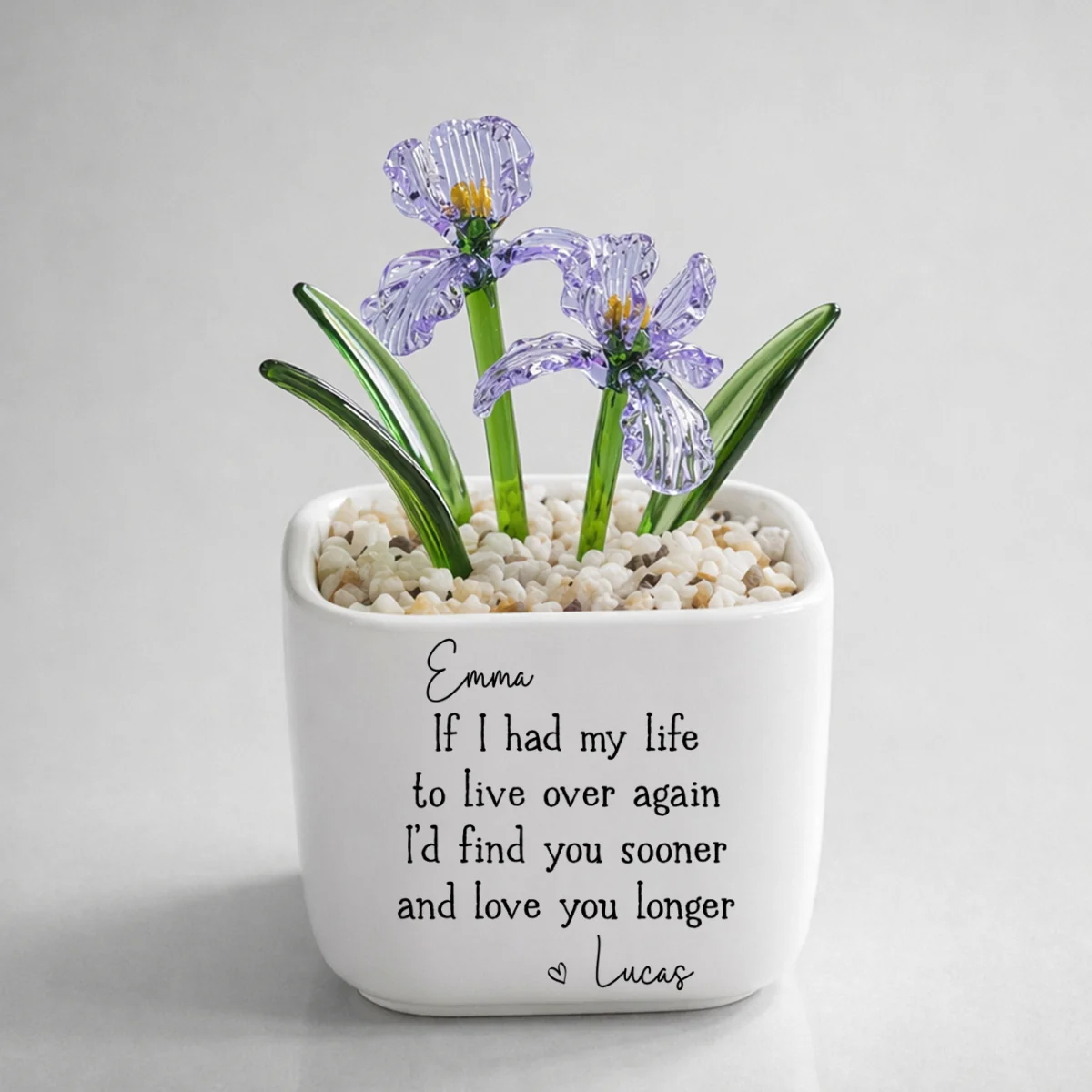 Love You Longer - Personalized Custom Glass Birth Month Flower - Image 10