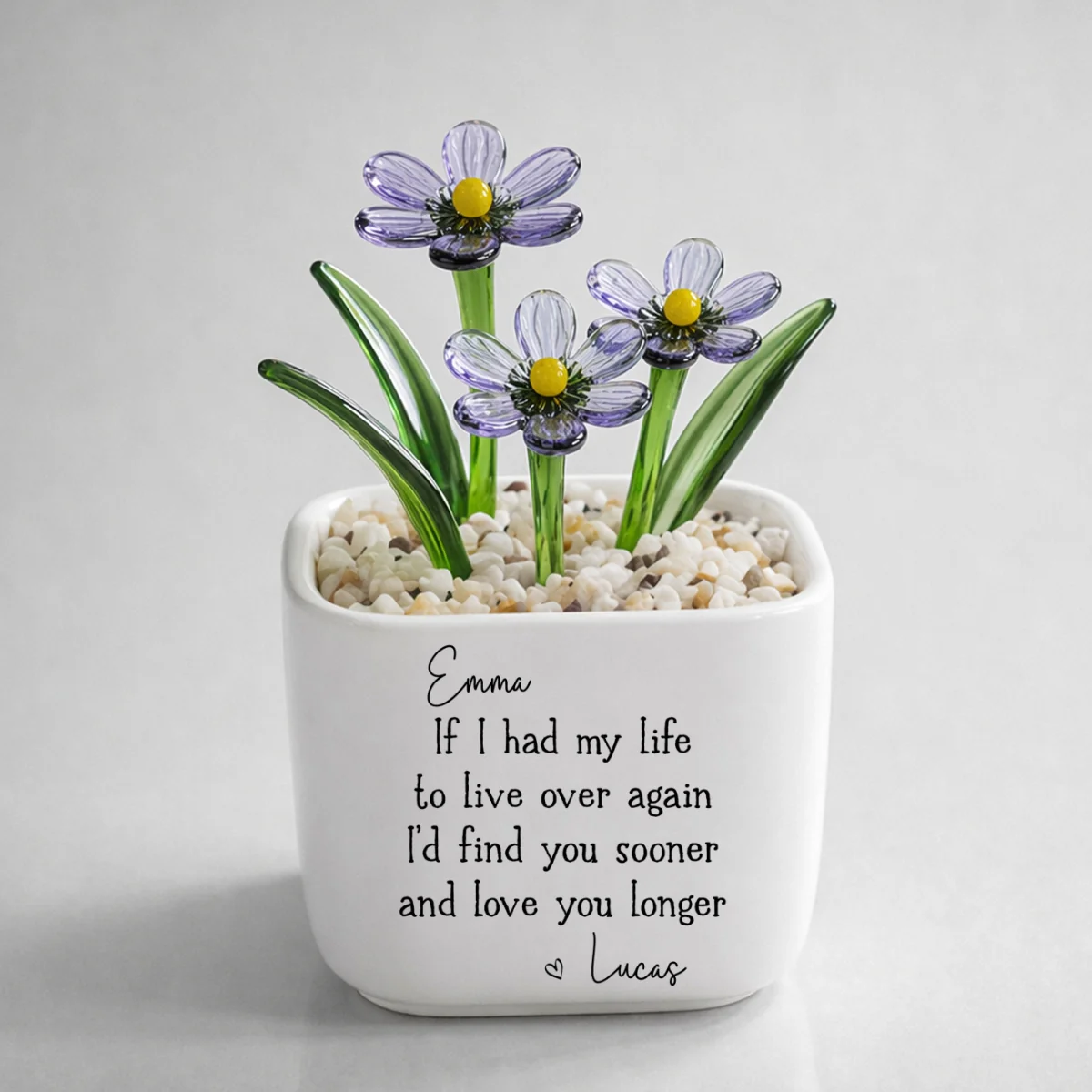 Love You Longer - Personalized Custom Glass Birth Month Flower - Image 12