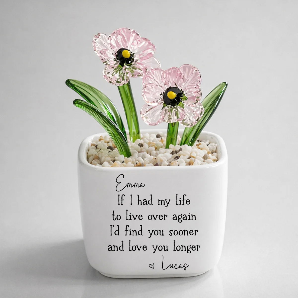 Love You Longer - Personalized Custom Glass Birth Month Flower - Image 18